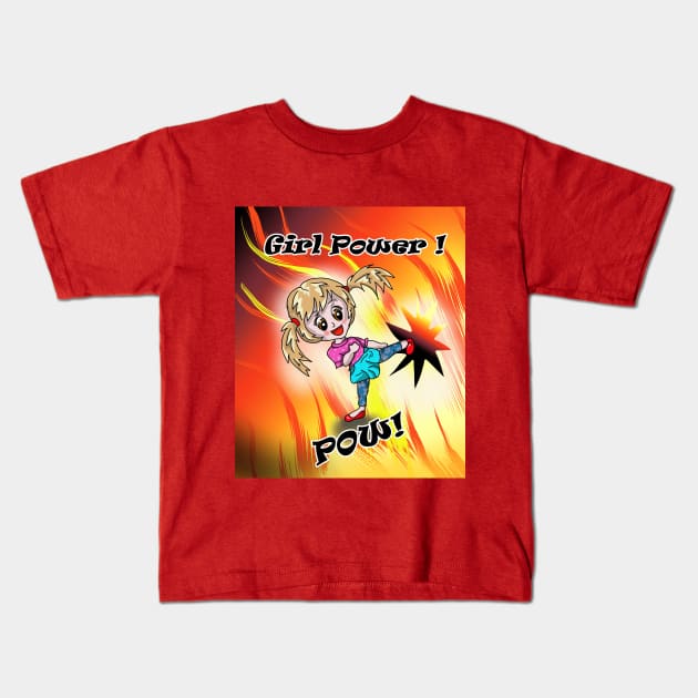 Girl Power! Pow! Kids T-Shirt by cuisinecat